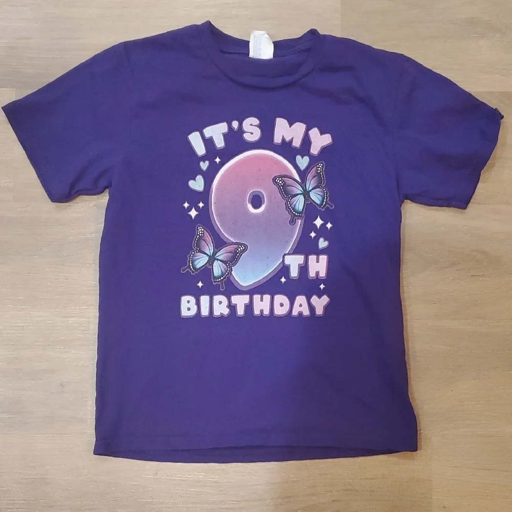 Purple Kids 9th Birthday T-Shirt